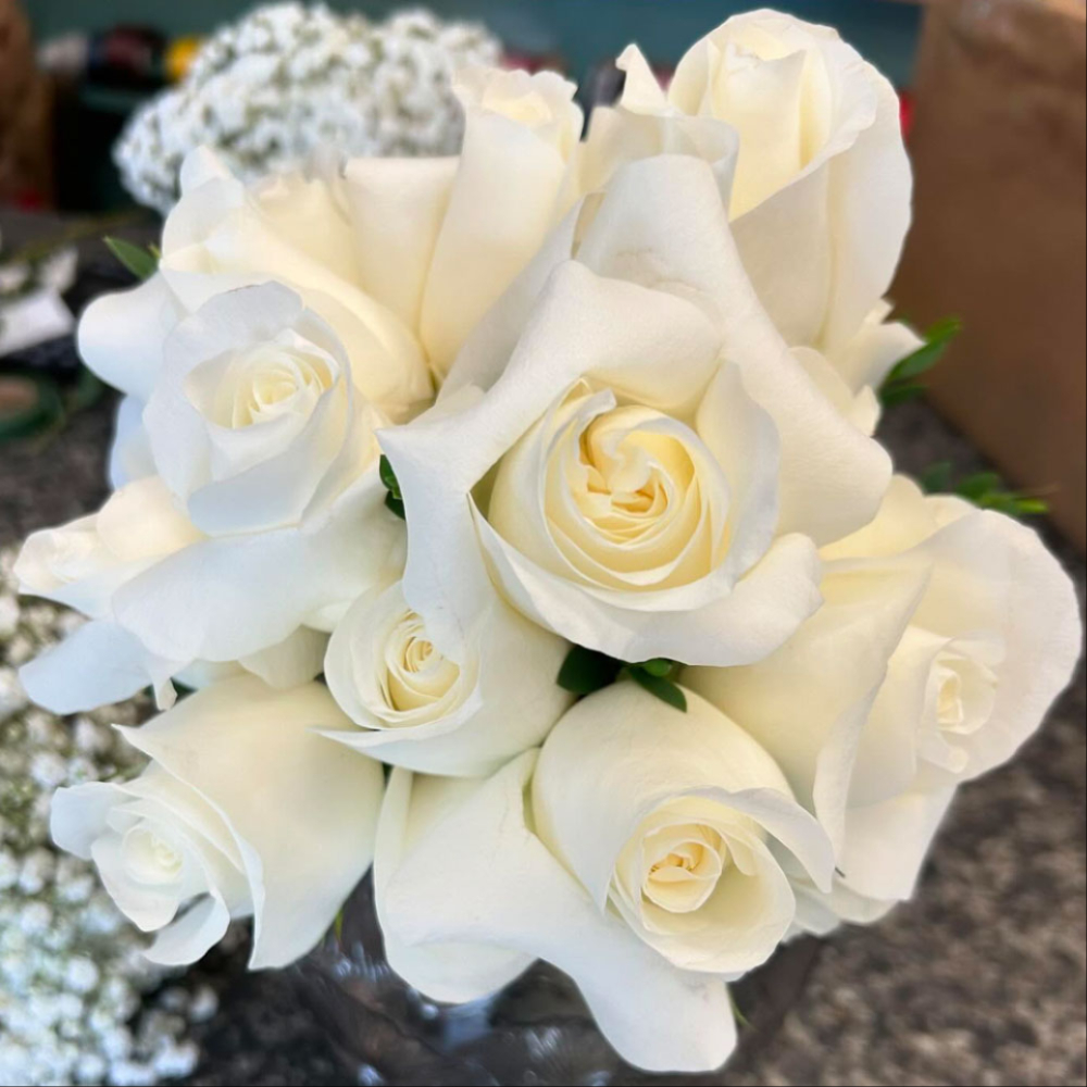 Ivory rose bridal bouquet